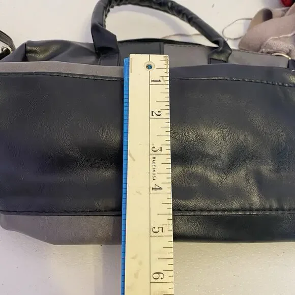 Vintage Y2K Treviso Black FauxLeather Shoulder Purse Snake Embossed Silver Logo - Picture 3 of 10